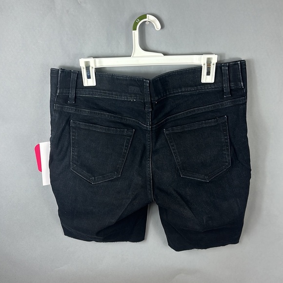 Women’s black maternity jean shorts. - Picture 3 of 4
